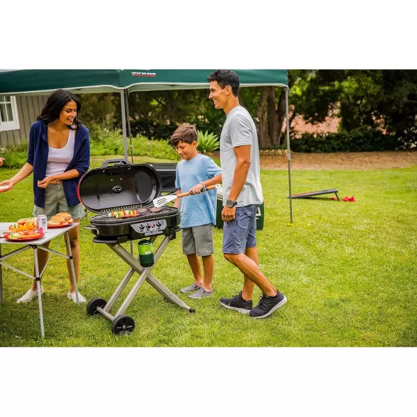 Coleman RoadTrip 285 Portable Stand-Up Propane Grill, Gas Grill with 3 Adjustable Burners &amp; Instastart Push-Button Ignition; Great for Camping, Tailgating, BBQ, Parties, Backyard, Patio &amp; More