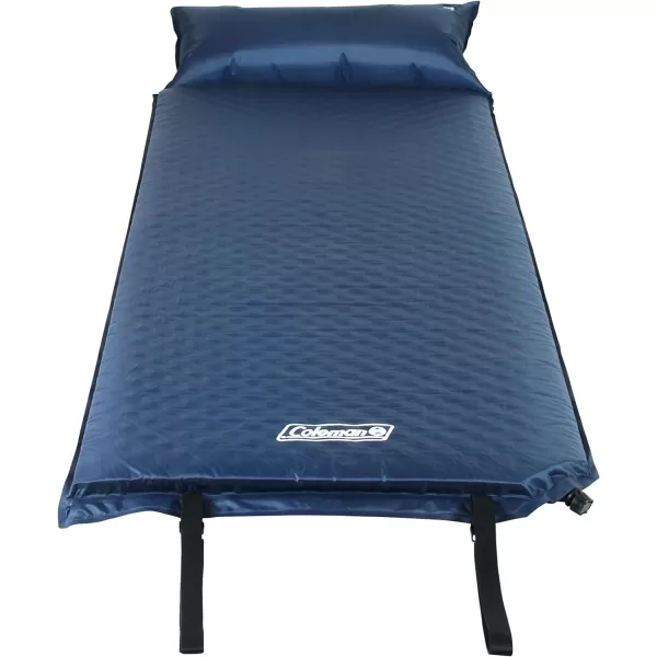 Coleman Self-Inflating Sleeping Pad with Pillow, 2.5in Thick Camping Sleep Pad, No Air Pump Required, Compression Straps Included for Easy Deflation