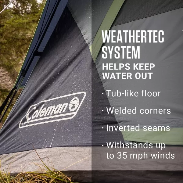 Coleman Skydome Camping Tent, 2/4/6/8 Person Family Dome Tent with 5 Minute Setup, Strong Frame can Withstand 35MPH Winds, Roomy Interior with Extra Storage Included