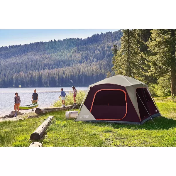 Coleman Skylodge Camping Tent, 8/10/12 Person Weatherproof Family Tent with Convertible Screen Room, Color-Coded Poles, Room Divider, Rainfly, and Storage Pockets, Fits Multiple Queen-Sized Airbeds