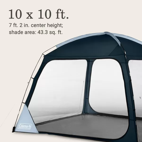 Coleman Skyshade Screen Dome Canopy Tent, 8x8/10x10ft Portable Screen Shelter with Easy Setup for Bug-Free Lounging, Great for Beach, Yard, Picnic, Park, Camping, &amp; More