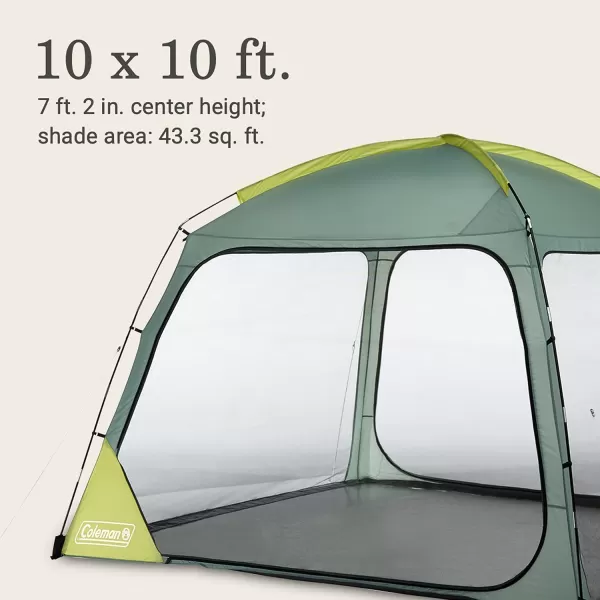 Coleman Skyshade Screen Dome Canopy Tent, 8x8/10x10ft Portable Screen Shelter with Easy Setup for Bug-Free Lounging, Great for Beach, Yard, Picnic, Park, Camping, &amp; More