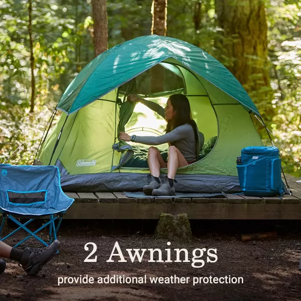 Coleman Sundome Camping Tent, 2/3/4/6 Person Dome Tent with Snag-Free Poles for Easy Setup in Under 10 Mins, Included Rainfly Blocks Wind &amp; Rain, Tent for Camping, Festivals, Backyard, Sleepovers