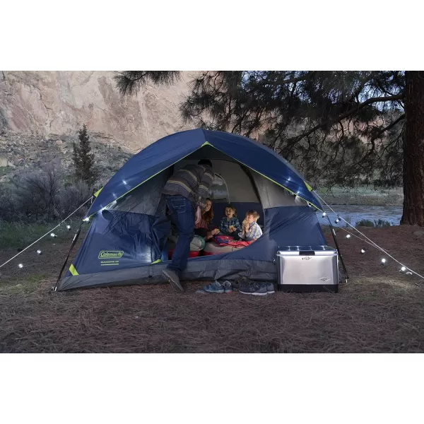 Coleman Sundome Camping Tent, 2/3/4/6 Person Dome Tent with Snag-Free Poles for Easy Setup in Under 10 Mins, Included Rainfly Blocks Wind &amp; Rain, Tent for Camping, Festivals, Backyard, Sleepovers