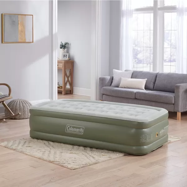 Coleman SupportRest Double-High Air Mattress for Indoor or Outdoor Use, Easily Inflatable Airbed with Plush Top &amp; Carry Bag, Queen &amp; Twin Options Available