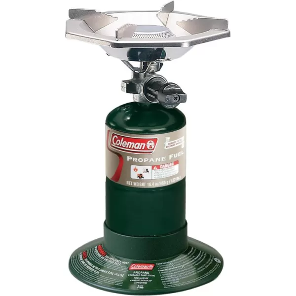 Coleman Bottletop Propane Camping Stove, Portable 1-Burner Adjustable Stove with Wind Baffles, Pressure Regulator, and 10,000 BTUs of Power; Great for Camping, Hiking, Backpacking, &amp; More