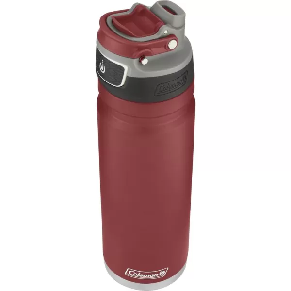 Coleman FreeFlow Vacuum-Insulated Stainless Steel Water Bottle with Leak-Proof Lid, 24oz/40oz Bottle with Button-Operated Lid &amp; Carry Handle, Keeps Drinks Hot or Cold for Hours