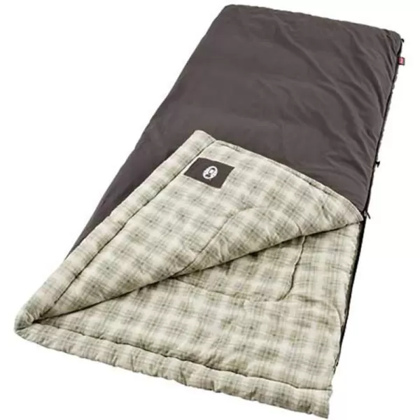 Coleman Heritage Big &amp; Tall Cold-Weather Sleeping Bag, 10°F Camping Sleeping Bag for Adults, Comfortable &amp; Warm Flannel Sleeping Bag for Camping and Outdoor Use, Fits Adults up to 6ft 7in Tall