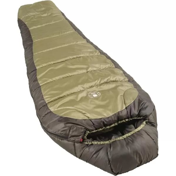 Coleman North Rim Cold-Weather Mummy Sleeping Bag, 0°F Sleeping Bag for Big &amp; Tall Adults, No-Snag Zipper with Adjustable Hood for Warmth and Ventilation