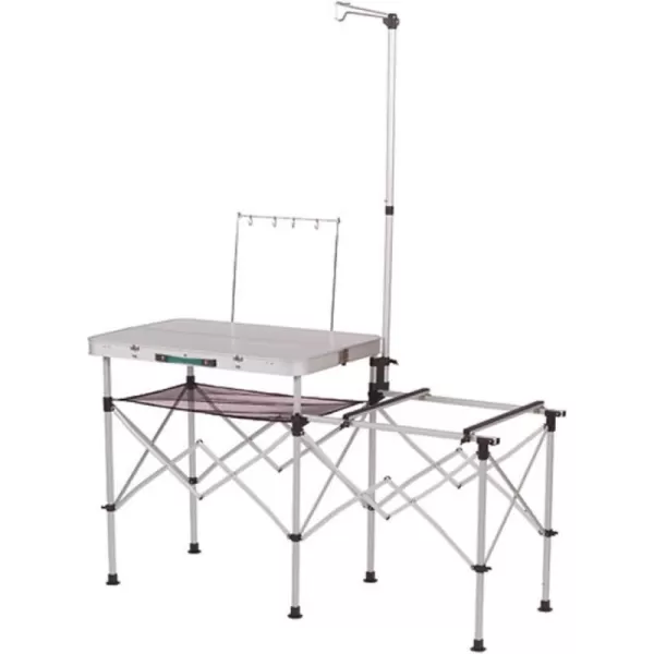 Coleman Pack-Away Portable Camp Kitchen, Outdoor Folding Kitchen with Spacious Prep Area, Side Table, Lantern Holder, Hanging Hooks, &amp; Mesh Shelf; Great for Camping, Tailgating, Grilling &amp; More