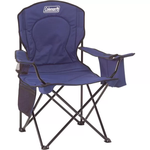 Coleman Portable Camping Chair with 4-Can Cooler, Fully Cushioned Seat and Back with Side Pocket and Cup Holder, Carry Bag Included, Collapsible Chair for Camping, Tailgates, Beach, and Sports