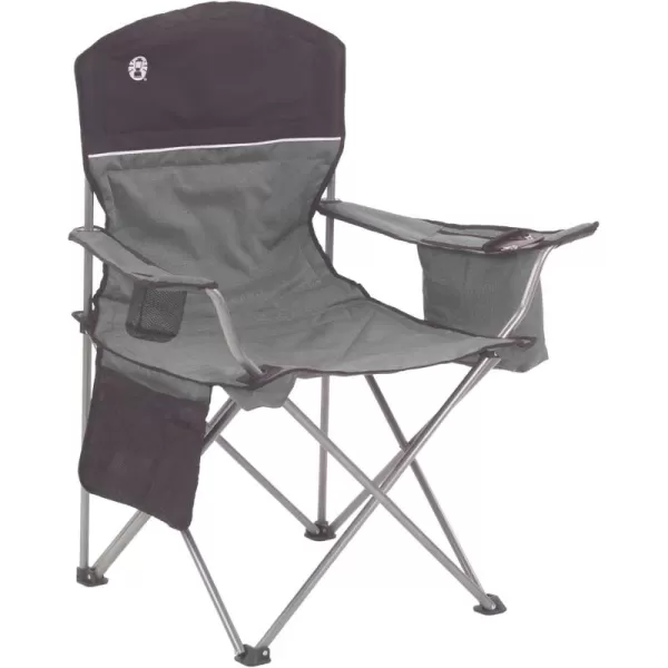 Coleman Portable Camping Chair with 4-Can Cooler, Fully Cushioned Seat and Back with Side Pocket and Cup Holder, Carry Bag Included, Collapsible Chair for Camping, Tailgates, Beach, and Sports