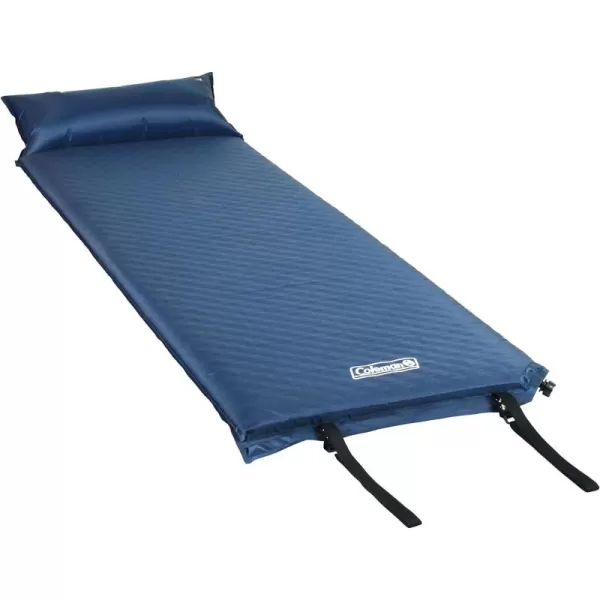 Coleman Self-Inflating Sleeping Pad with Pillow, 2.5in Thick Camping Sleep Pad, No Air Pump Required, Compression Straps Included for Easy Deflation