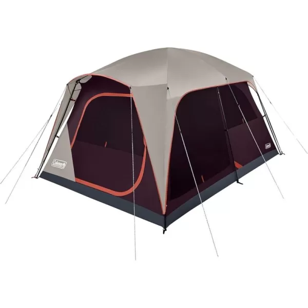 Coleman Skylodge Camping Tent, 8/10/12 Person Weatherproof Family Tent with Convertible Screen Room, Color-Coded Poles, Room Divider, Rainfly, and Storage Pockets, Fits Multiple Queen-Sized Airbeds