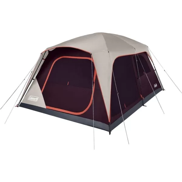 Coleman Skylodge Camping Tent, 8/10/12 Person Weatherproof Family Tent with Convertible Screen Room, Color-Coded Poles, Room Divider, Rainfly, and Storage Pockets, Fits Multiple Queen-Sized Airbeds