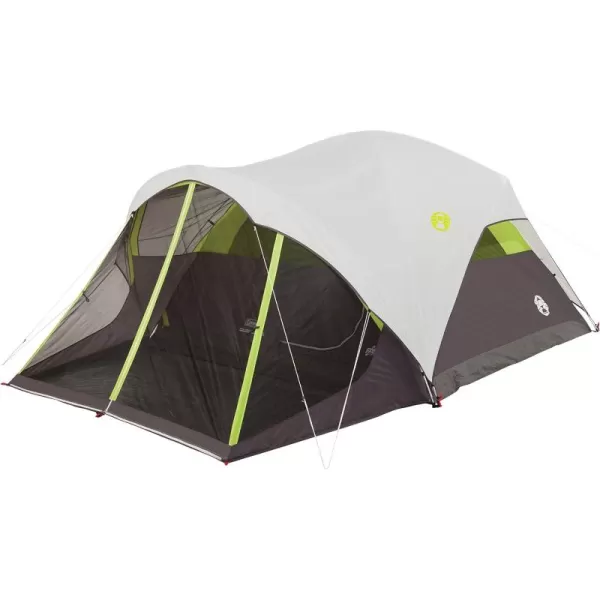 Coleman Steel Creek Fast Pitch Dome Camping Tent with Screened Porch, 6-Person Tent Includes Pre-Attached Poles, Integrated Rainfly, and Screened-In Porch, Sets Up in 7 Minutes