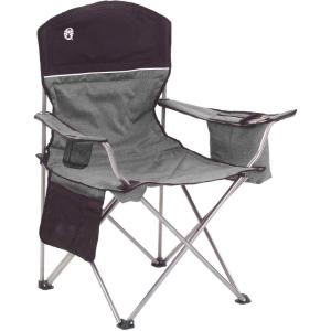 imageColeman Portable Camping Chair with 4Can Cooler Cushioned Seat ampamp Back with Side Pockets ampamp Cup Holder Carry Bag Included Great for Camping Tailgating Firepits Patio ampamp MoreGreyBlack