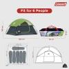imageColeman Sundome Camping Tent with Rainfly 2346 Person Tent Sets Up in 10 Mins Weatherproof Shelter for Camping Festivals Backyard Sleepovers ampamp MorePalm Green