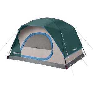 imageColeman Skydome Tent with 5 Minute Setup 2468 Person Weatherproof Tent with Rainfly ampamp Carry Bag 20 More Headroom Than Traditional CanopiesEvergreen
