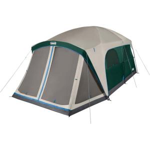 imageColeman Skylodge 12Person Camping Tent with Rainfly ampamp Screened Porch XL Weatherproof Family Tent Fits 4 QueenSized Airbeds ColorCoded Poles ampamp Sleeves