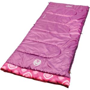 imageKeep the kids comfortable as they sleep under the stars with the Coleman Youth Sleeping Bag even when its 45 F outside ThermoTech insulation helps keep them comfortable all night longPink