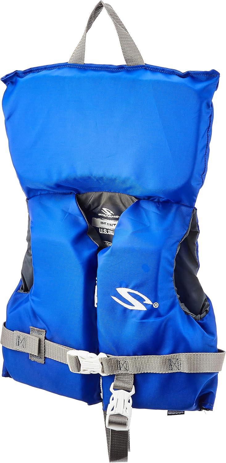 imageStearns Infant Life Vest USCG Approved Type III Life Jacket for Babies ampamp Kids Under 30lbs Youth PFD for Boat Beach Pool ampamp MoreBlue