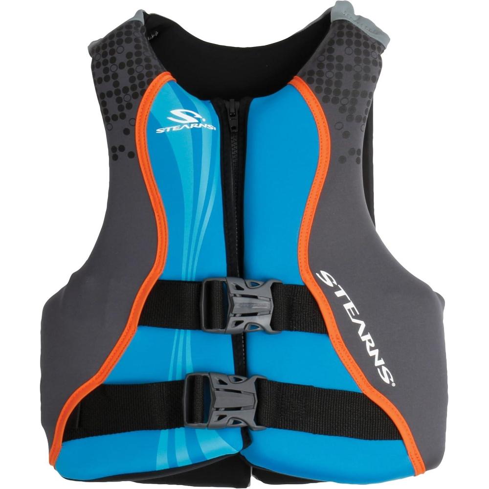 imageStearns Kids Hydroprene Life Vest USCG Approved Type III Life Vest for Kids Weighing 5090lbs Great for Pool Beach Boat ampamp MoreBlue