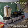 imageColeman Cascade 3in1 Outdoor Camp Stove Portable Cooktop with Included CastIron Grill ampamp Griddle Accessories 24000 BTUs of Power