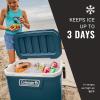 imageColeman Classic Series Insulated Portable Cooler LeakResistant Outdoor Hard Cooler Keeps Ice up to 5 Days 5270120150 QuartSpace Blue