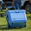 imageColeman Pro HeavyDuty 55qt Wheeled UltraLight Premium Hard Cooler ExtraThick Insulation Keeps Ice up to 5 Days 92Can Capacity HeavyDuty WheelsBlue Sky