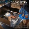 imageColeman Tabletop 2in1 Grill ampamp Stove with 2 Adjustable Burners Propane GrillStove with PushButton Starter Wind Guards Grease Tray ampamp 20000 BTUs of Power for Camping Tailgating ampamp MoreBlack