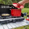 imageColeman Triton 2Burner Propane Camping Stove with PushButton Instant Ignition Portable Camping GrillStove with Adjustable BurnersBlack