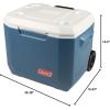 imageColeman Xtreme 50qt Rolling Cooler with Wheels ExtraWalled Insulation Keeps Ice up to 5 Days Portable Wheeled Hard ChillerMulti
