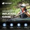 imageSevylor QuickPak K5 24 Gauge PVC Polyester 1 Person Inflatable Kayak wHand Pump Paddle Double Lock Valves and Easy To Carry Backpack System Gray