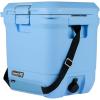 imageColeman Pro HeavyDuty 55qt Wheeled UltraLight Premium Hard Cooler ExtraThick Insulation Keeps Ice up to 5 Days 92Can Capacity HeavyDuty WheelsBlue Sky