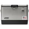 imageColeman Reunion Premium Portable Cooler 54qt Steel Belted LeakResistant HeavyDuty Latch Handles ampamp Drain Builtin Bottle Opener Perfect for Camping Tailgating Beach ampamp PicnicStainless Steel