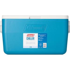 imageColeman Chiller 48qt Insulated Portable Cooler with Ice Retention ampamp HeavyDuty Handles Made in USAOcean Blue