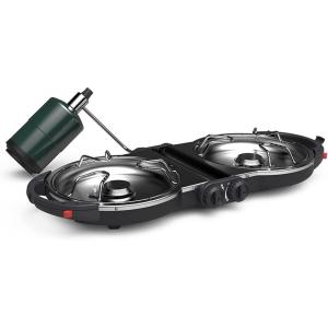 imageColeman Fold N Go 2Burner Propane Camping Stove Portable Folding Camp Stove with PushButton Instant Ignition 2 Adjustable Burners with Pressure Control and 20000 BTUs of PowerBlack