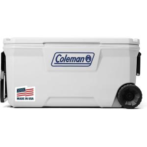 imageColeman Marine Cooler with Fully Insulated UV Guard Lid ampamp Body Keeps Ice for 3 Days Great for Boating ampamp Fishing 52qt100qt Wheeled120qt Options100qt Wheeled