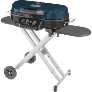 imageColeman RoadTrip 285 Portable StandUp Propane Grill with 3 Adjustable Burners ampamp Instastart Ignition 20000 BTUs of Power for Outdoor Cooking Camping Tailgating Grilling BBQs ampamp MoreBlue