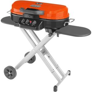 imageColeman RoadTrip 285 Portable StandUp Propane Grill with 3 Adjustable Burners ampamp Instastart Ignition 20000 BTUs of Power for Outdoor Cooking Camping Tailgating Grilling BBQs ampamp MoreOrange