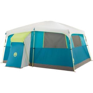 imageColeman Tenaya Lake 8Person Cabin Tent with Builtin Closet FastPitch Tent Sets Up in Under 10 Mins Family Tent with Rainfly ampamp Wheeled Carry BagPfasfree