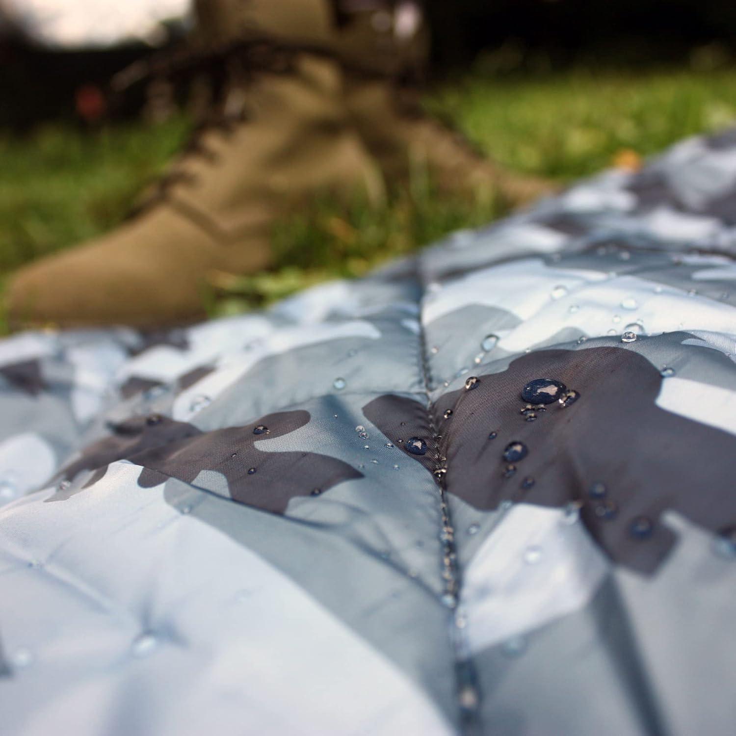 imageCathay Home Coleman Indoor Outdoor Reversible Water Resistant and Sherpa Throw Blanket 50x60 Inch Light BlueBlue