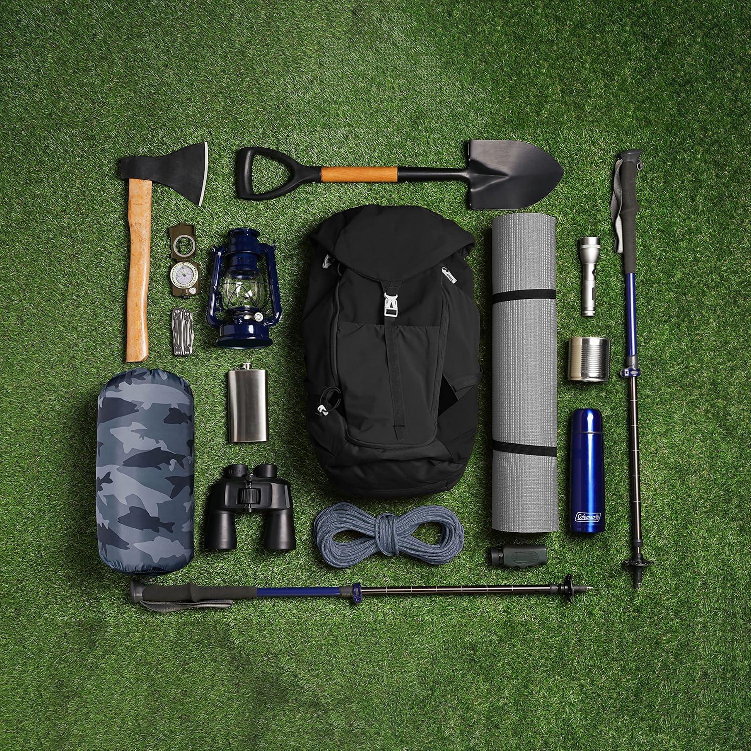 imageCathay Home Coleman Indoor Outdoor Reversible Water Resistant and Sherpa Throw Blanket 50x60 Inch Light BlueBlue