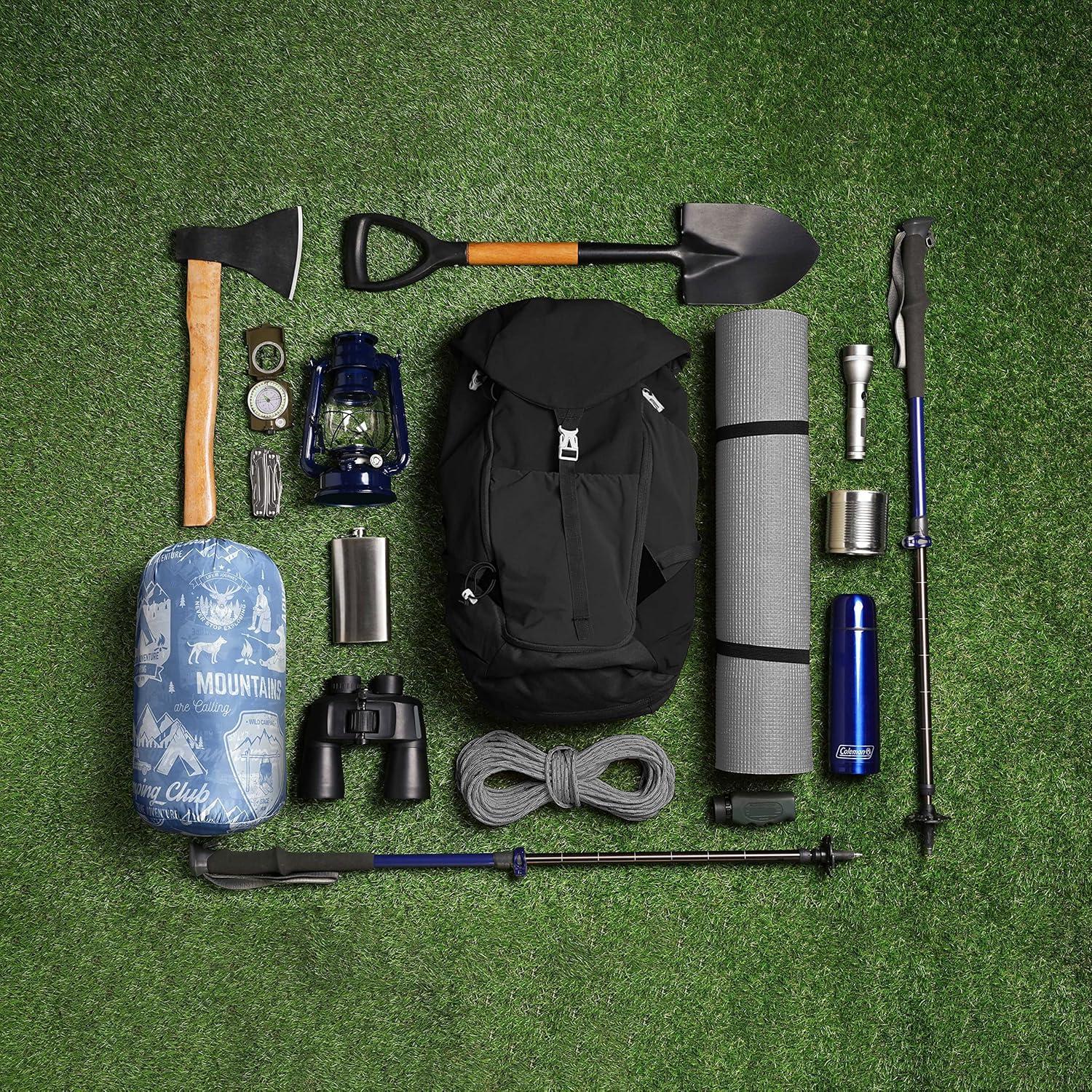 imageCathay Home Coleman Indoor Outdoor Reversible Water Resistant and Sherpa Throw Blanket 50x60 Inch Light BlueLight Blue