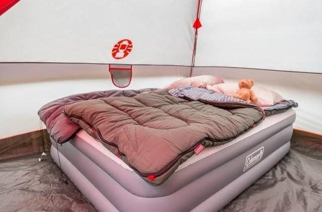 imageColeman GuestRest 18quot Plush Top Double High Air Mattress Airbed with Integrated Storage System and Carry Bag Pump Not Included QueenQueen 18