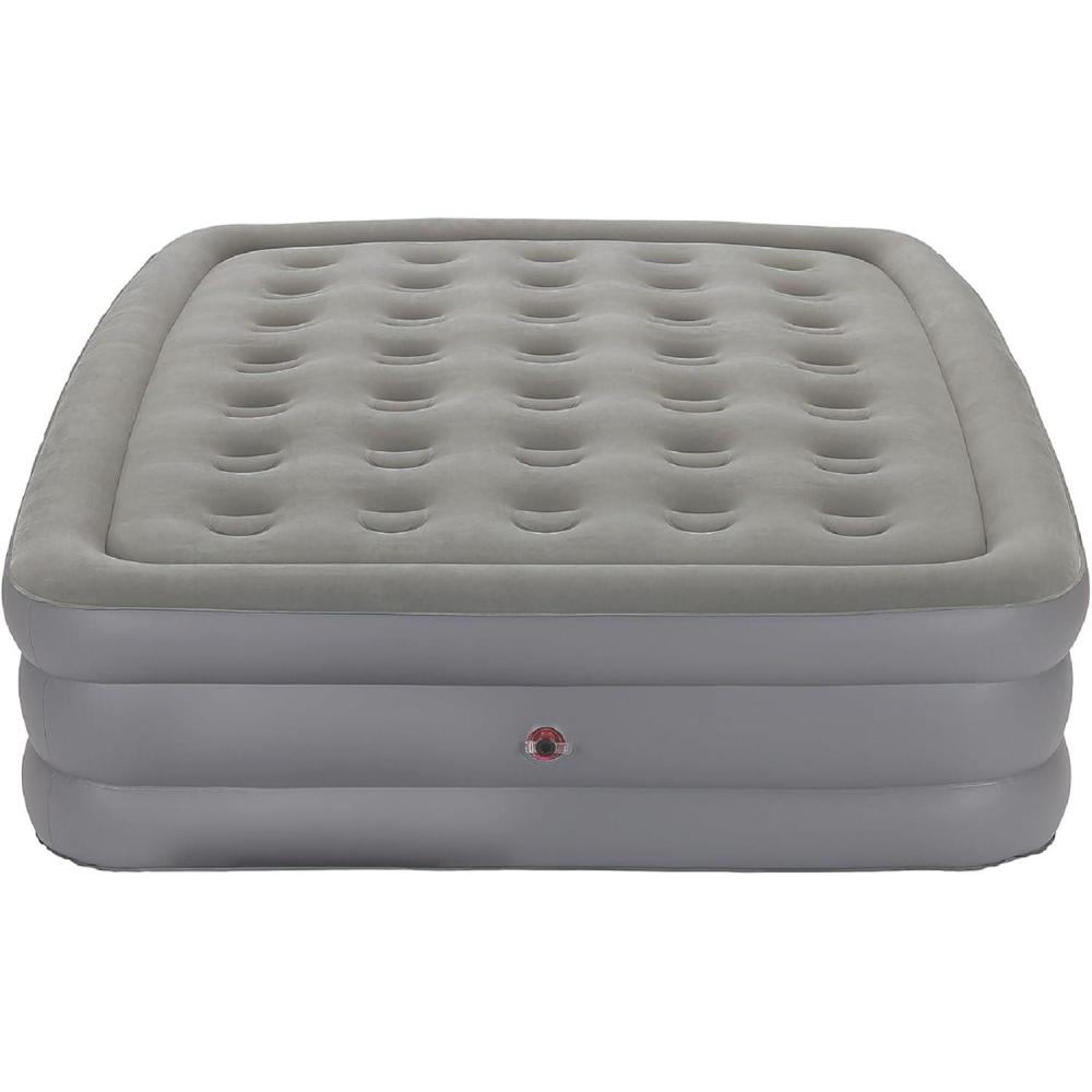imageColeman GuestRest 18quot Plush Top Double High Air Mattress Airbed with Integrated Storage System and Carry Bag Pump Not Included QueenQueen 18