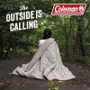 imageCathay Home Coleman Indoor Outdoor Reversible Water Resistant and Sherpa Throw Blanket 50x60 Inch Light BlueTaupe