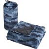 imageCathay Home Coleman Indoor Outdoor Reversible Water Resistant and Sherpa Throw Blanket 50x60 Inch Light BlueBlue