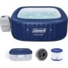 imageColeman Atlantis AirJet Large Square 4 to 6 Person Inflatable Hot Tub Portable Outdoor Spa with 140 AirJets and EnergySense Cover BlueBlue